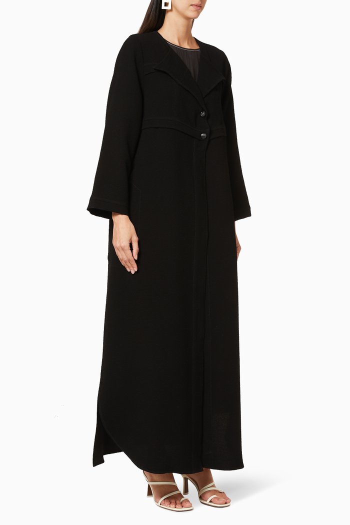 

Panel Tailored Long Skirt Abaya, Black