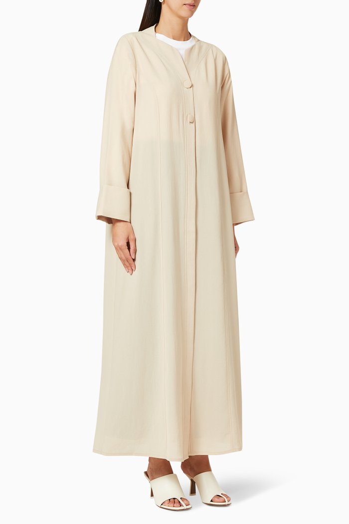 Buttoned Abaya, Neutral