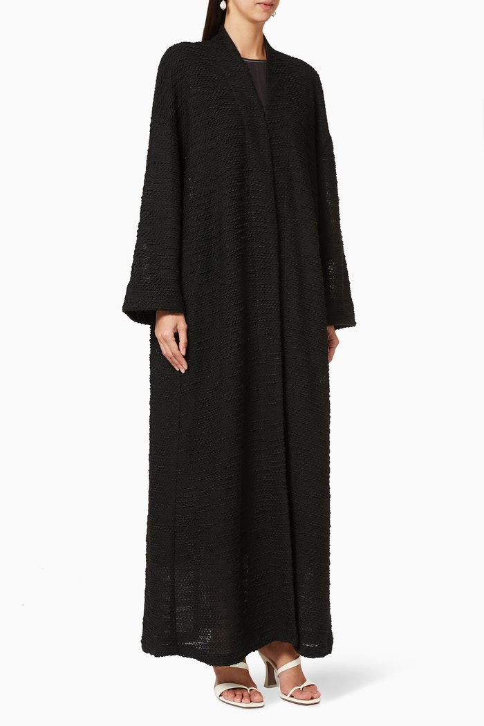 

Knitted Wool Abaya, Black