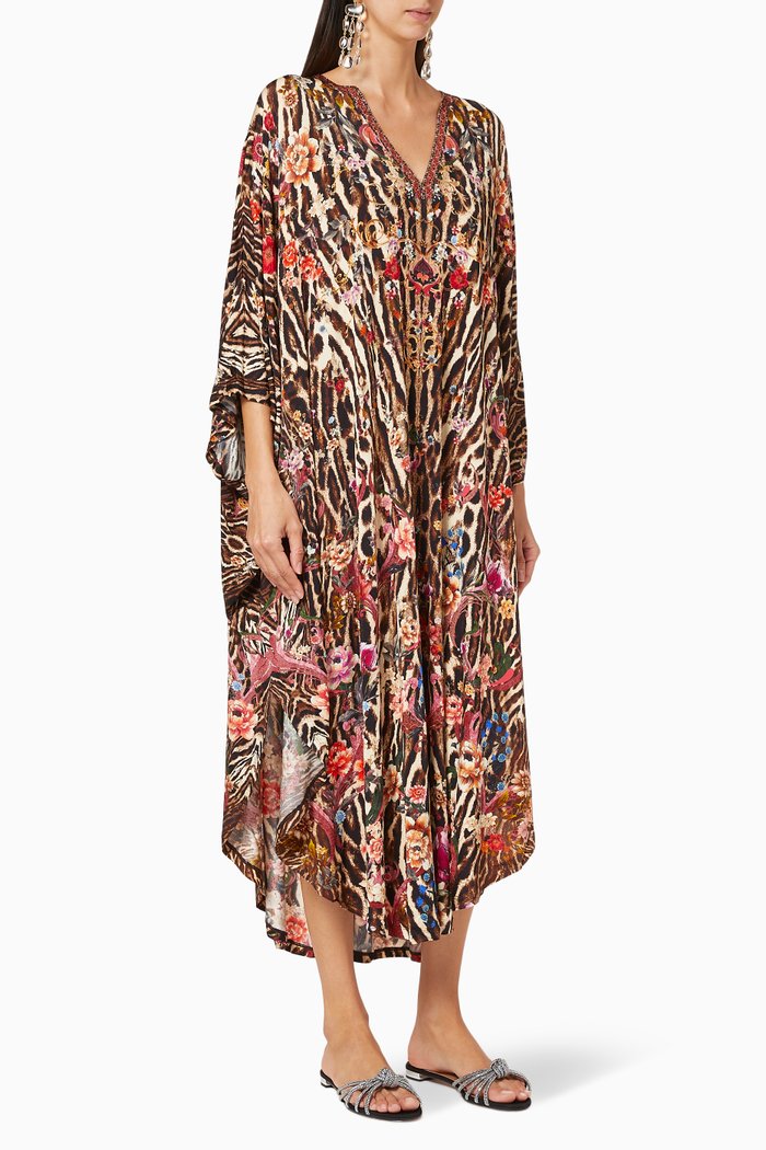 Liv A Little Jersey Long Kaftan, Brown