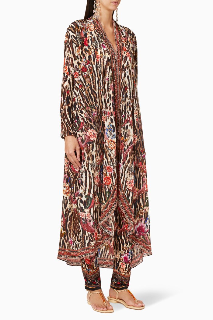 

Liv A Little Long Silk Jacket, Brown