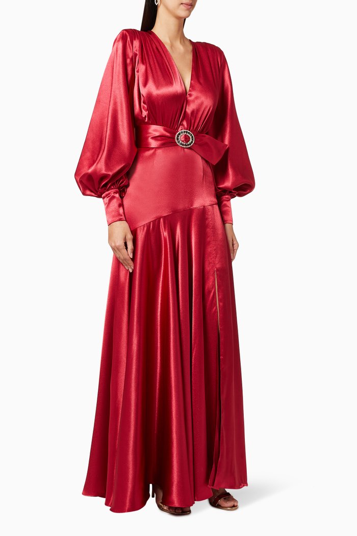 

Carmen Satin Gown, Red