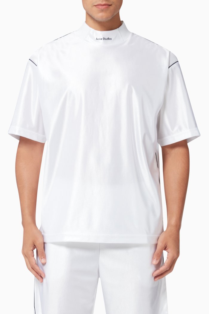 

Logo Crewneck T-shirt in Satin, White