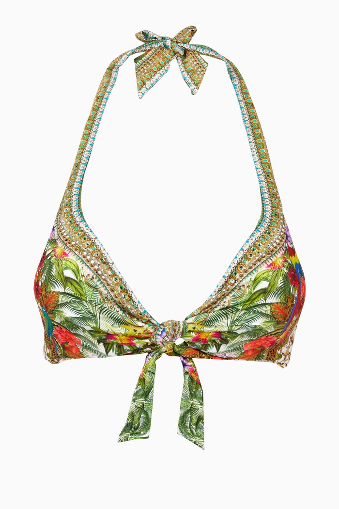 

Fair Verona Knot Halter Bikini Top, Green