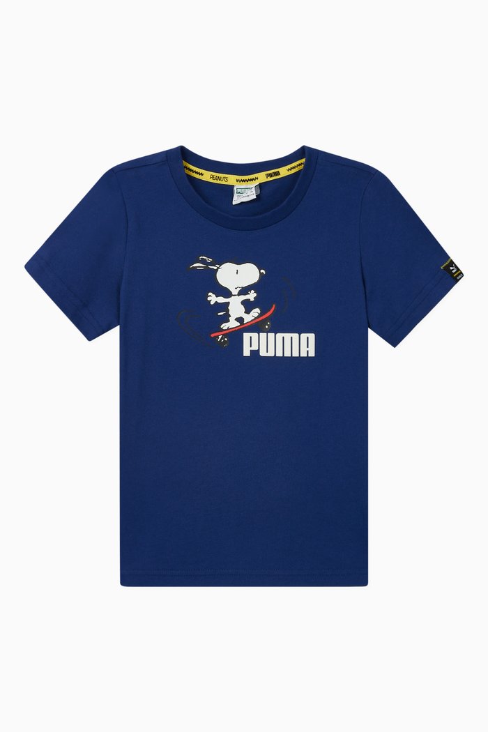 x Peanuts Skating Cotton T-shirt, Blue