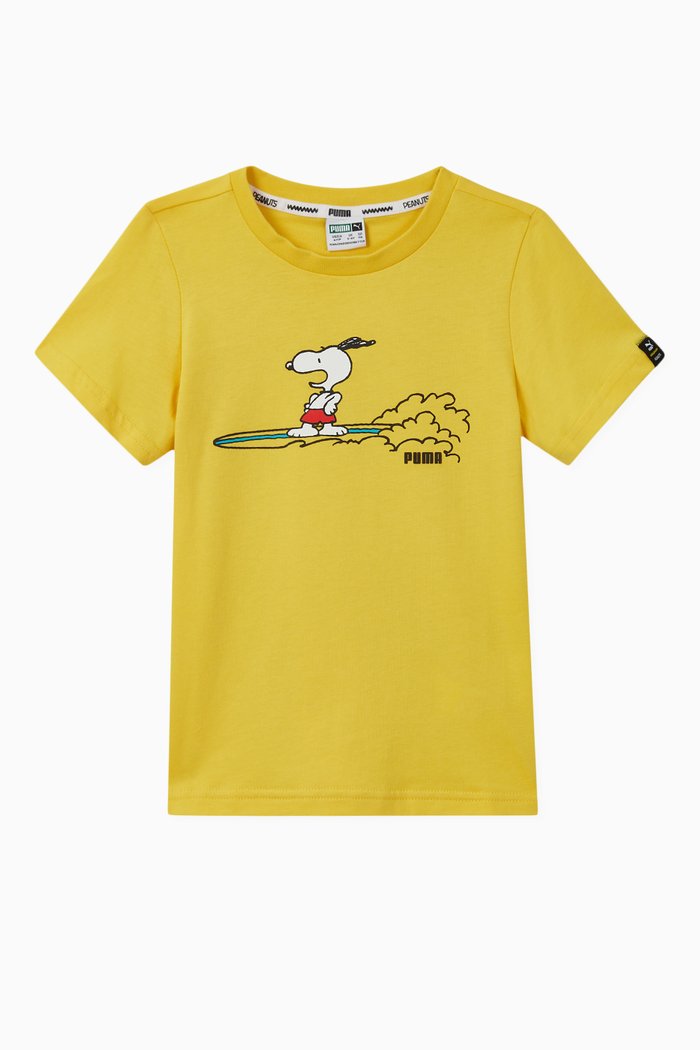 

x Peanuts Skating Cotton T-shirt, Yellow