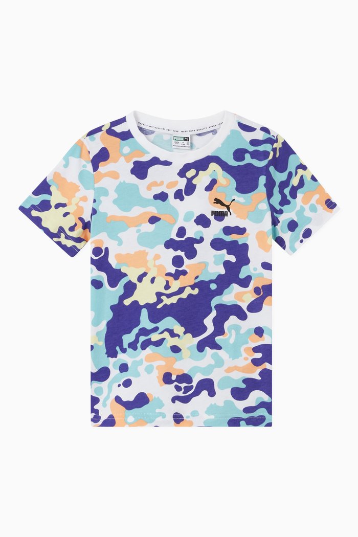 

Classics Camo Print Cotton T-Shirt, Blue