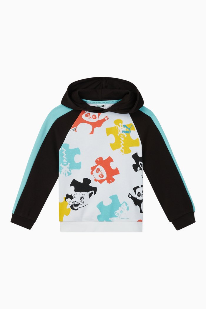 

Paw Puzzle Cotton Hoodie, Multicolour