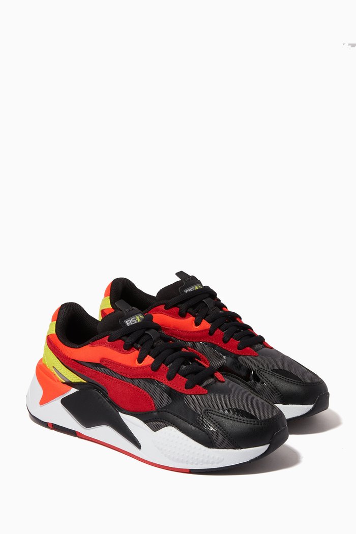 

RS-X³ Flames Sneakers in Mesh and Suede, Multicolour