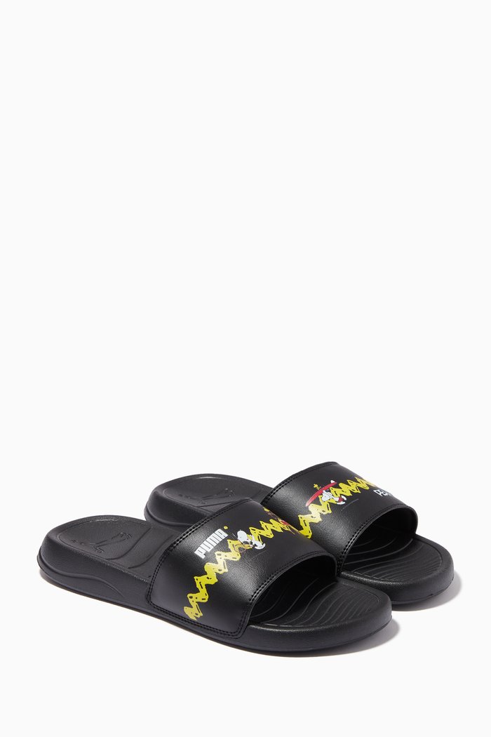 

x Peanuts Popcat Slides, Black