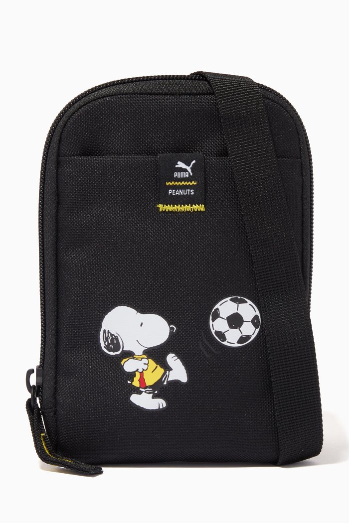 x Peanuts Messenger Neck Wallet, Black
