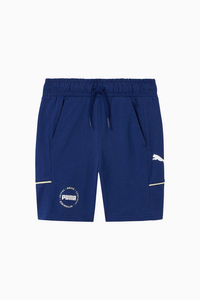 

Alpha Logo Cotton Shorts, Blue