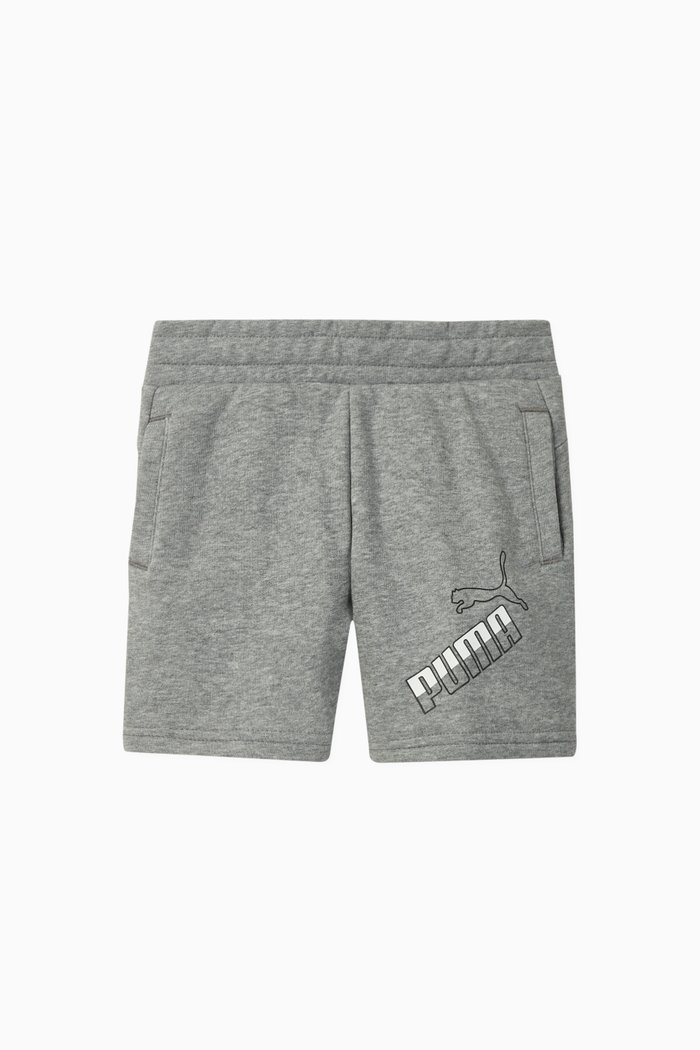 

Amplified Logo Cotton Shorts, Grey