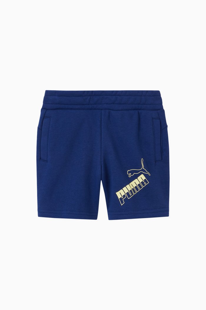 

Amplified Logo Cotton Shorts, Blue