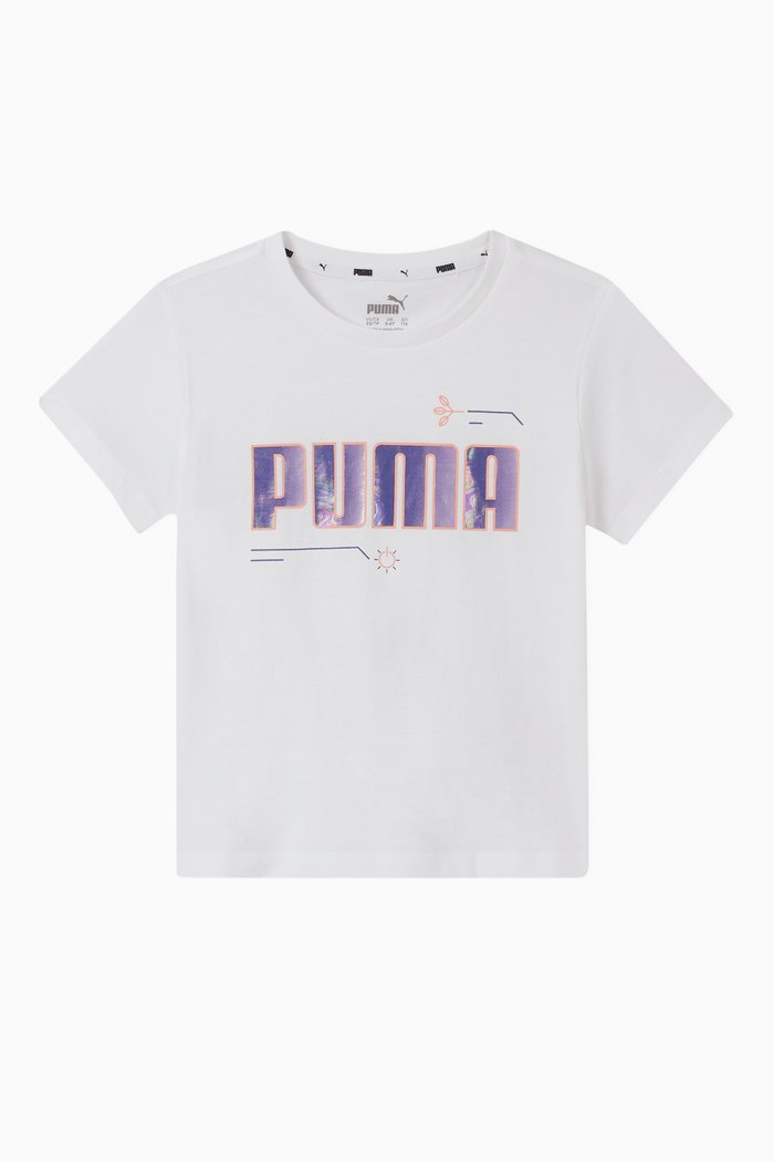 

Alpha Floral Logo Cotton T-shirt, White