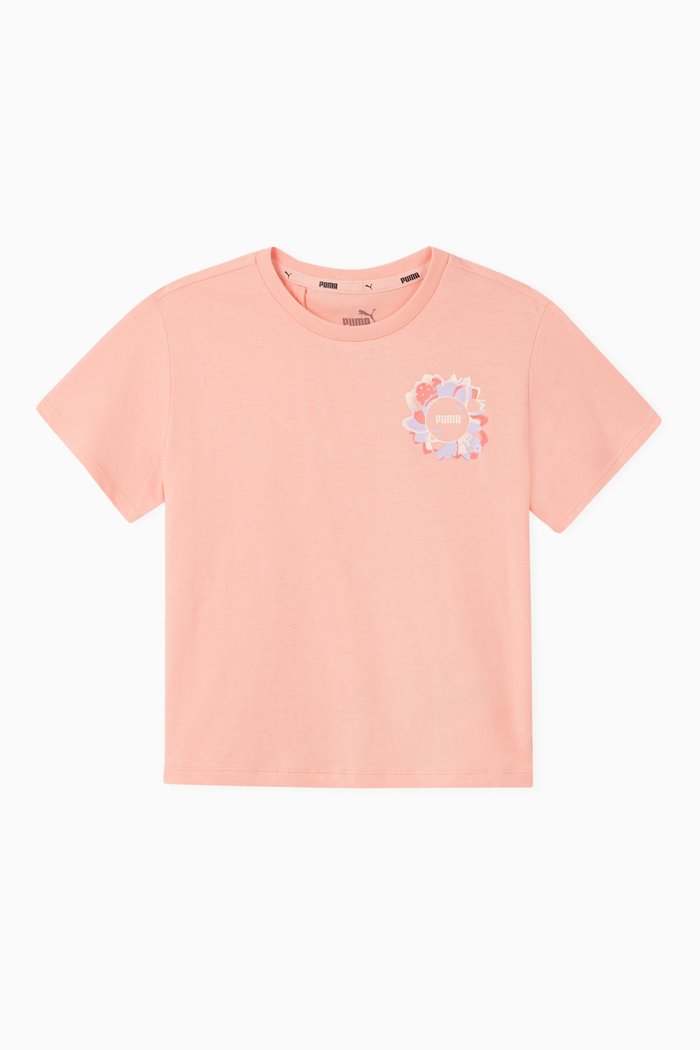 

Alpha Floral Disk Cotton T-shirt, Pink
