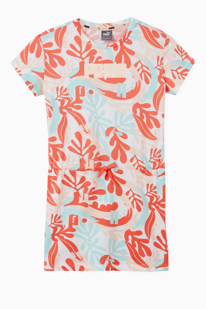 

Youth Alpha Printed Dress in Cotton, Multicolour