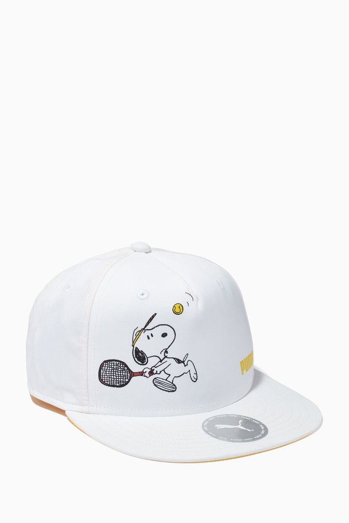 

Peanuts Flat Brim Youth Cap, White