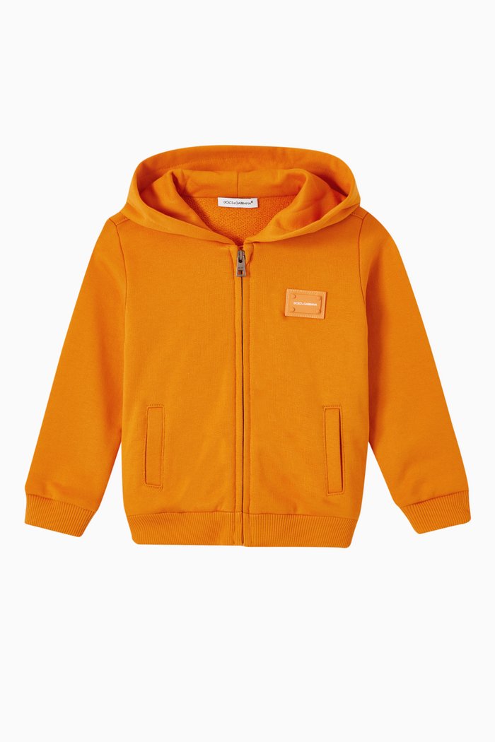 

Logo Badge Hoodie in Jersey, Orange