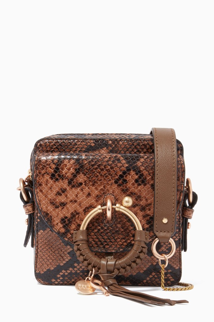 

Joan Camera Bag in Python-Printed Goatskin, Brown