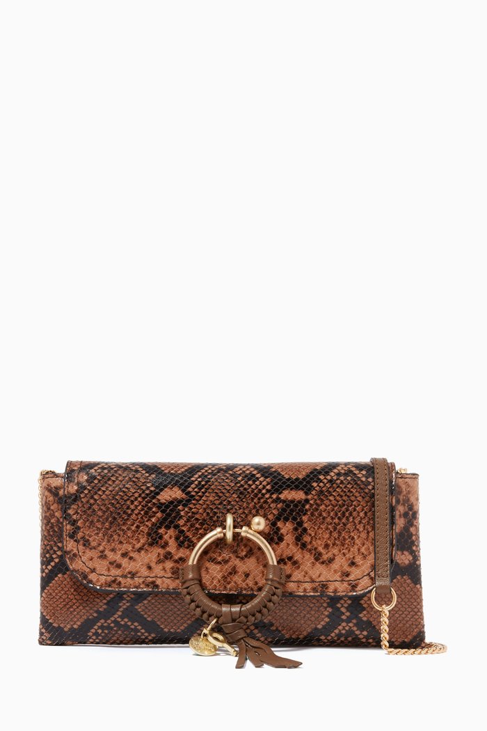 

Joan Evening Bag in Python-Printed Goatskin, Brown
