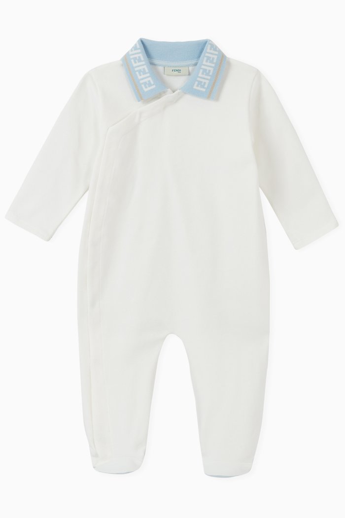 

Monogram Cotton Romper, White