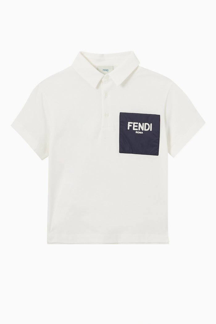 

Contrast Pocket Polo in Cotton Piqué, White