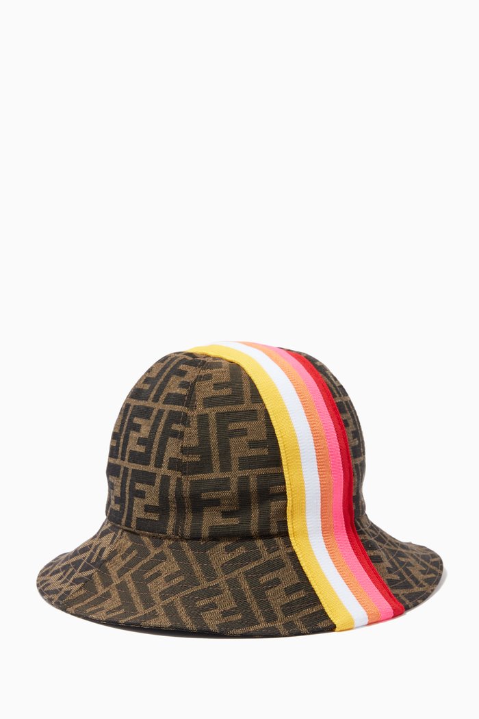 

Bucket Hat in Monogram Cotton-Blend, Brown
