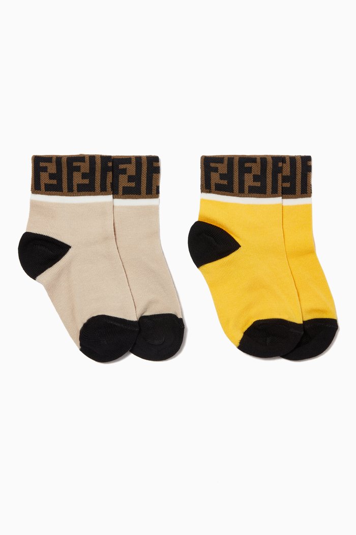 

FF Stretch Cotton Socks, Set of 2 Pairs, Multicolour