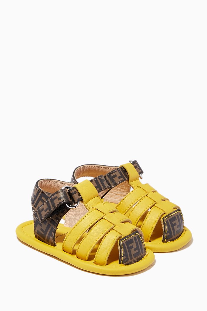 

Cut-out Sandals in Leather, Yellow