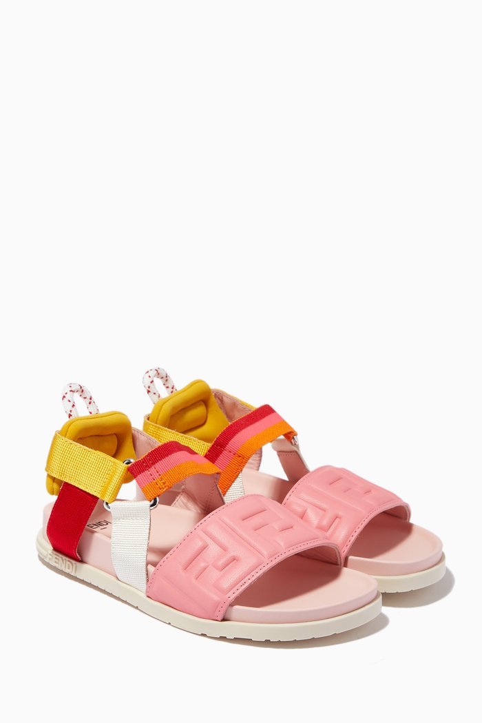 

Monogram Sandals in Leather, Pink