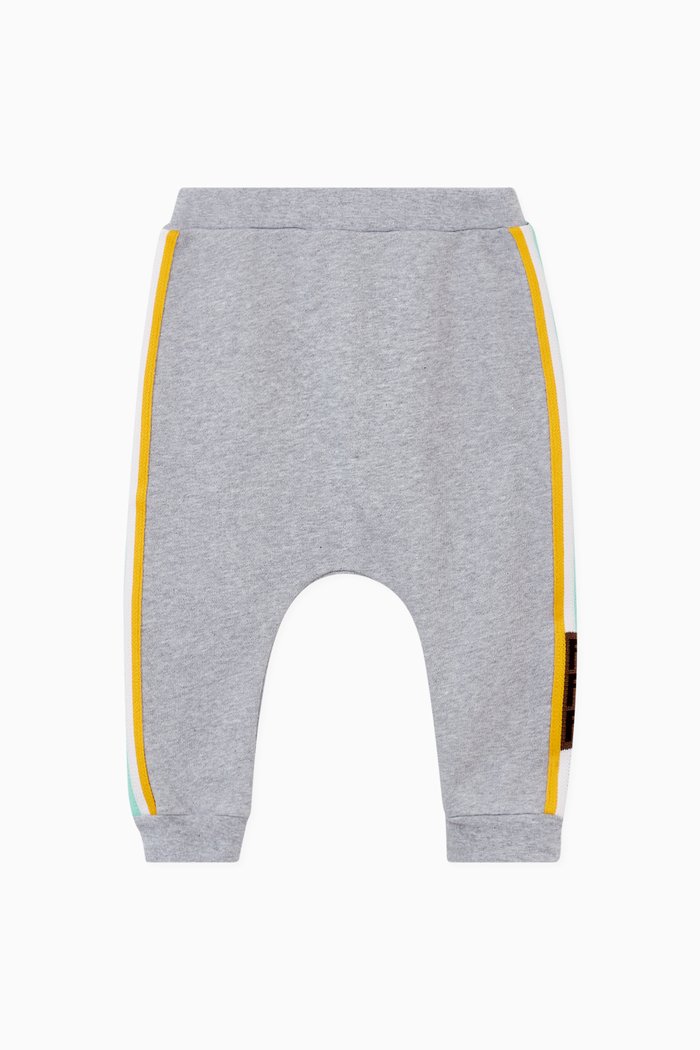 

Embroidered Trim Sweatpants in Cotton, Grey