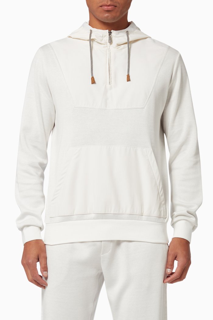 

Hoodie in Giza Cotton Jersey, White