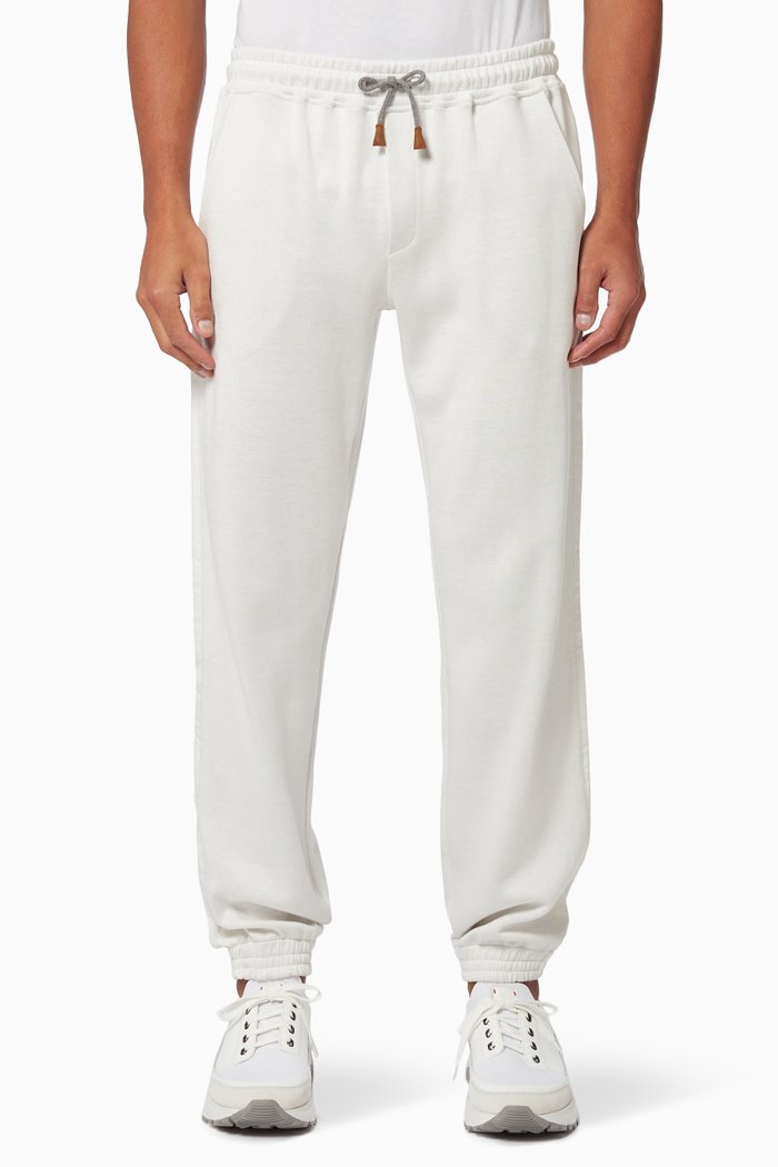 Sweatpants in Giza Cotton Jersey, White
