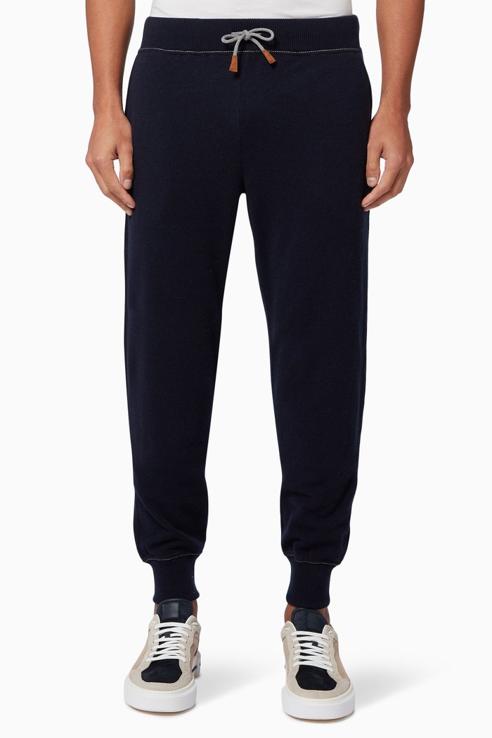 

Wool Cashmere Jogger Pants, Blue