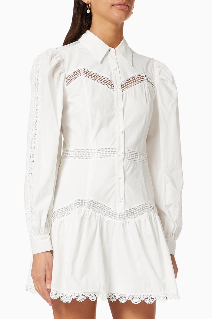 

Sandra Lace Shirt Dress, White