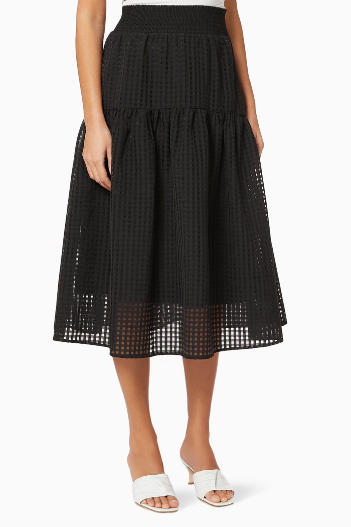 

Molise Check Skirt, Black