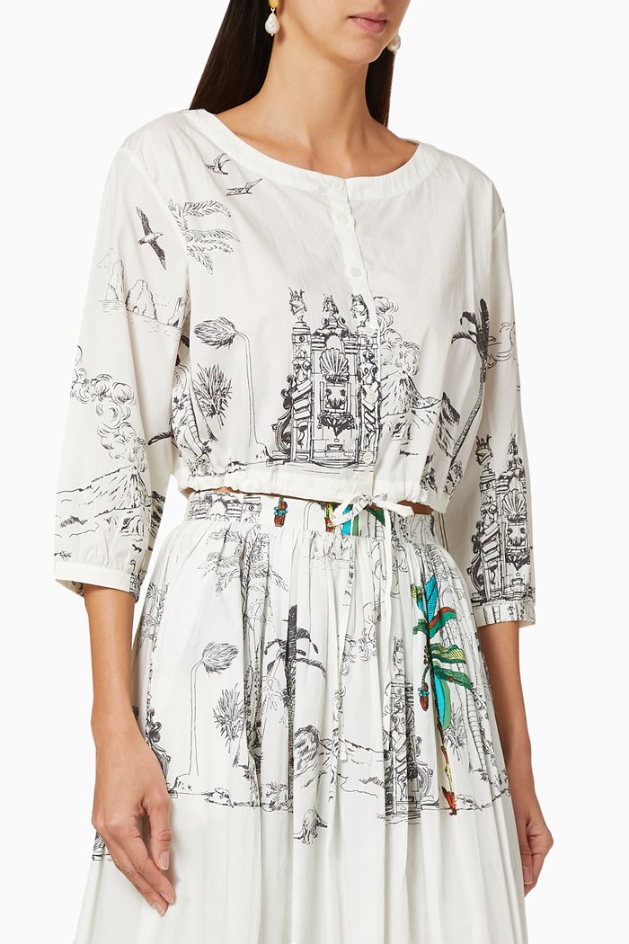 

Jinny Prehistoric Positano Top, White