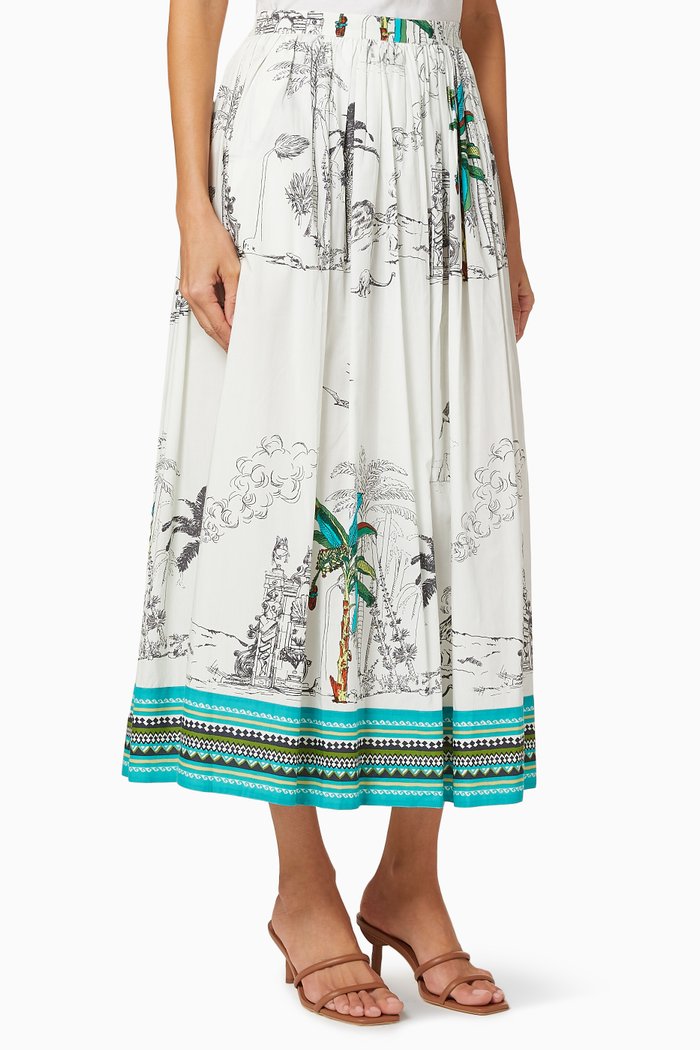 New Jane Prehistoric Positano Skirt, White