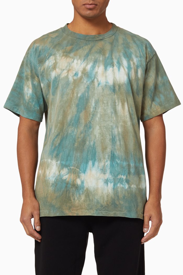 

University Recycled Cotton Surface Tie Dye T-shirt, Green