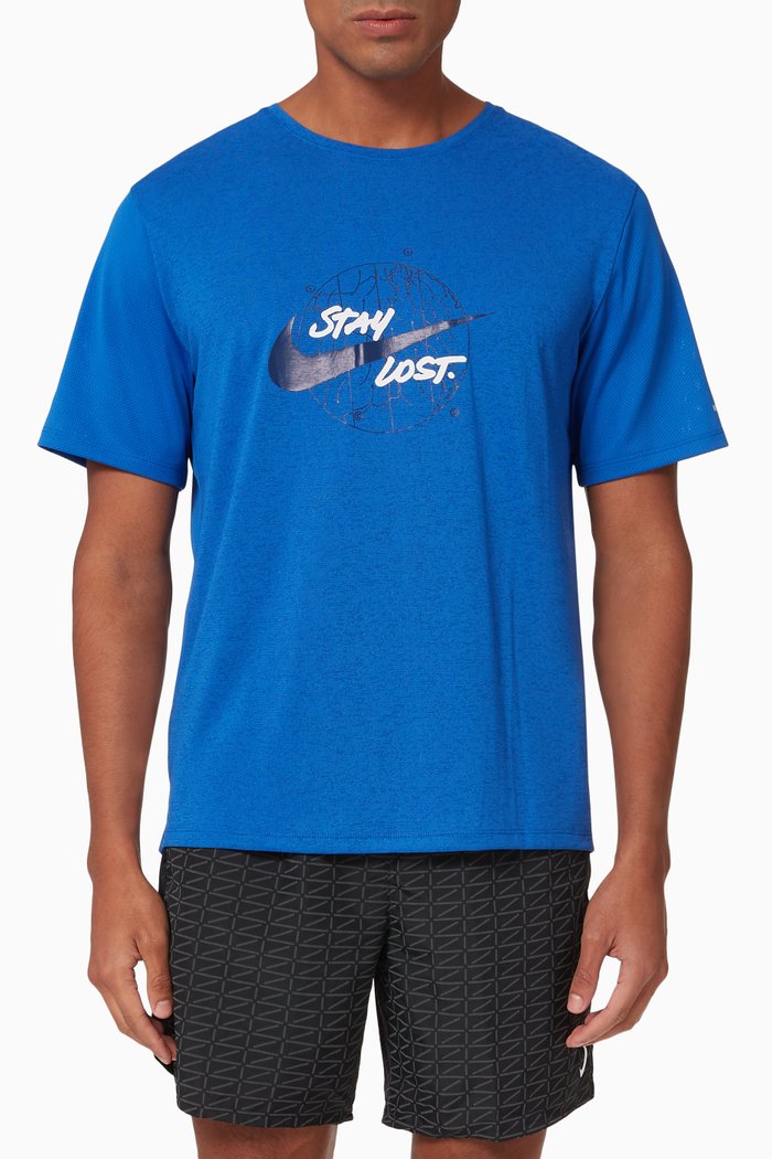 

Nike Dri-FIT Miler Wild Run T-Shirt, Blue