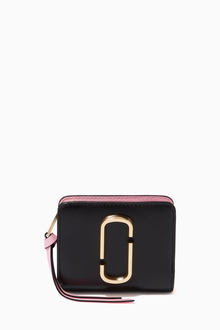 

Mini Snapshot Compact Wallet in Leather, Black