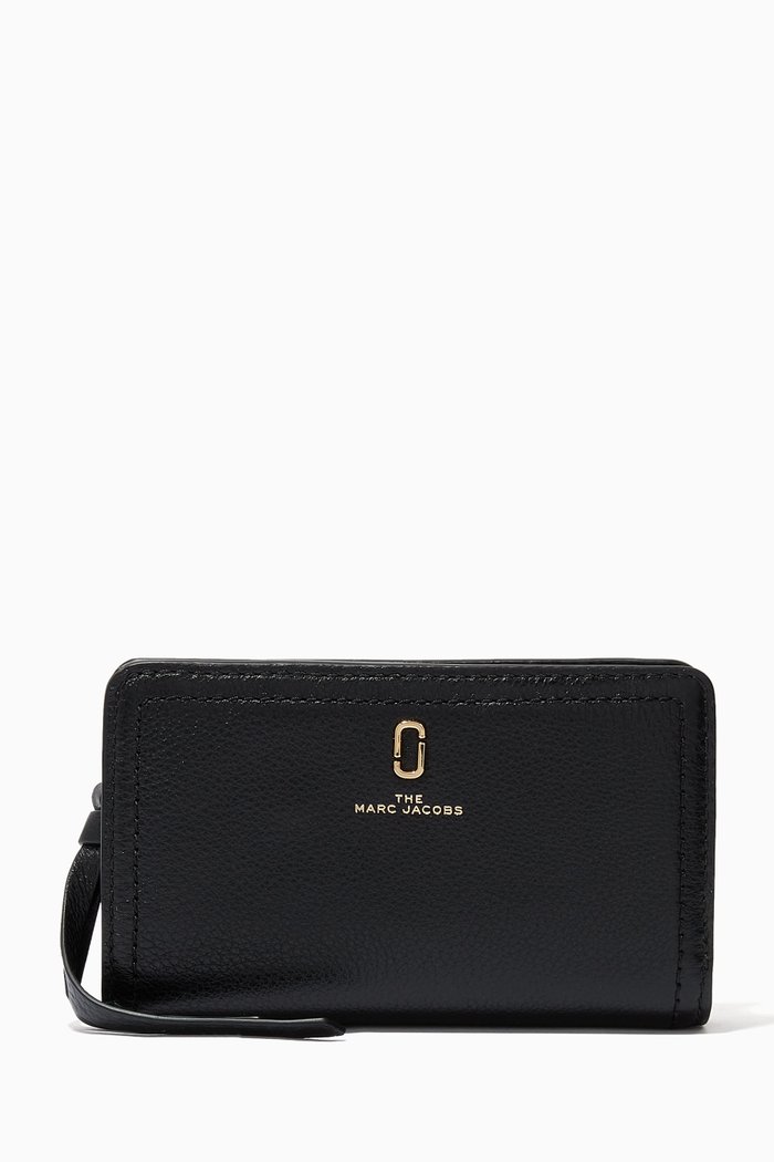 

Softshot Compact Wallet in Leather, Black