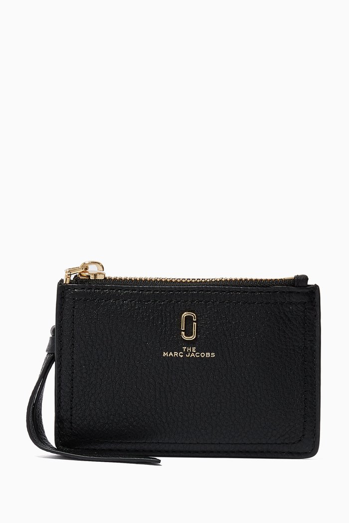 

Softshot Top-Zip Wallet in Leather, Black