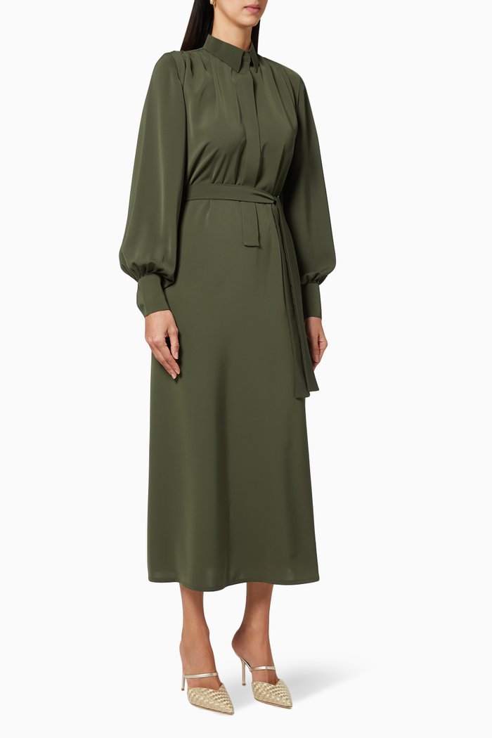 

Belted Shirt Kaftan, Green