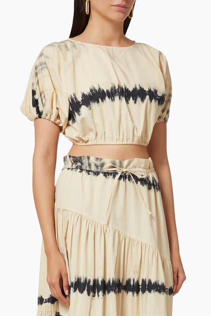 

Tie Dye Cropped Top in Cotton, Neutral