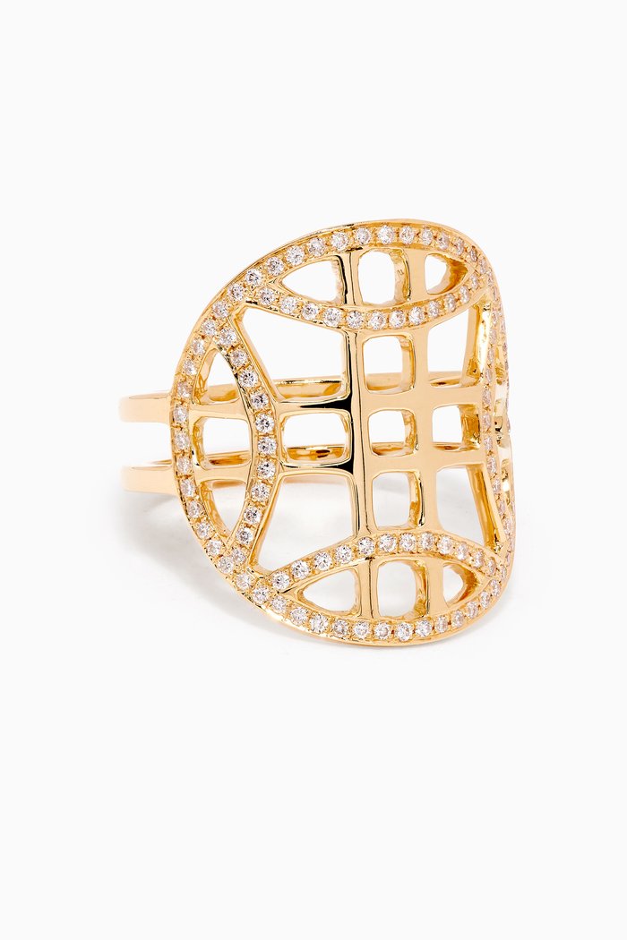 Heliopolis Diamond Ring in 18kt Yellow Gold