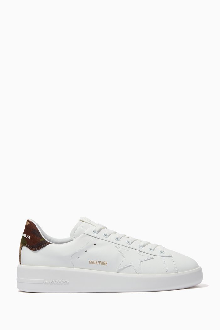 

Purestar Sneakers with Camouflage Heel Tab in Leather, White