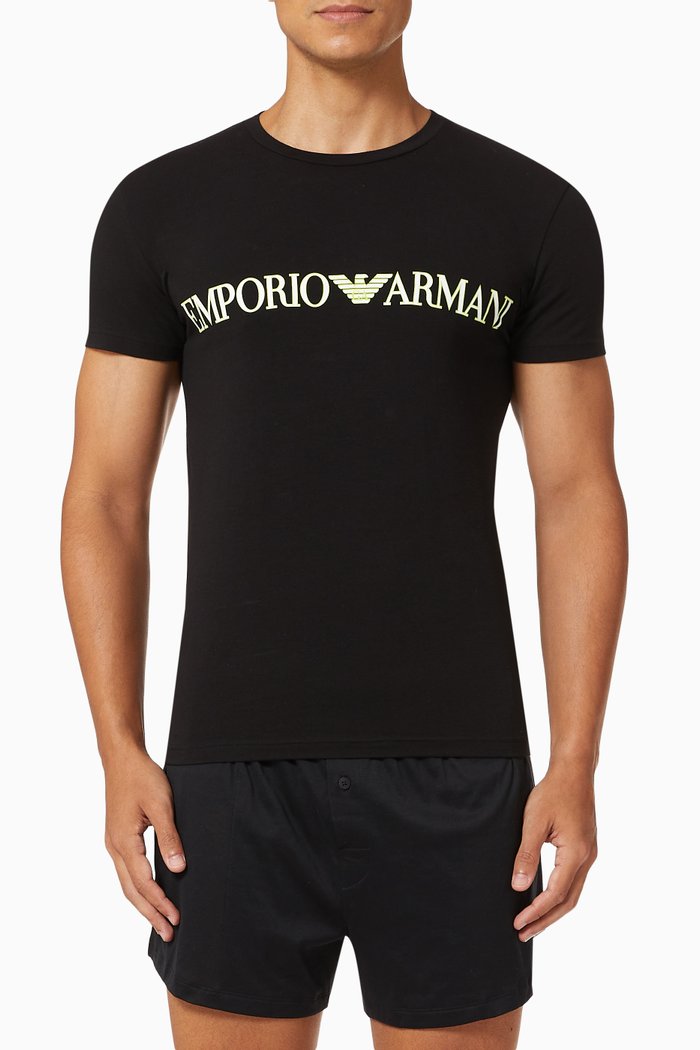 

EA Megalogo Cotton Jersey T-shirt, Black