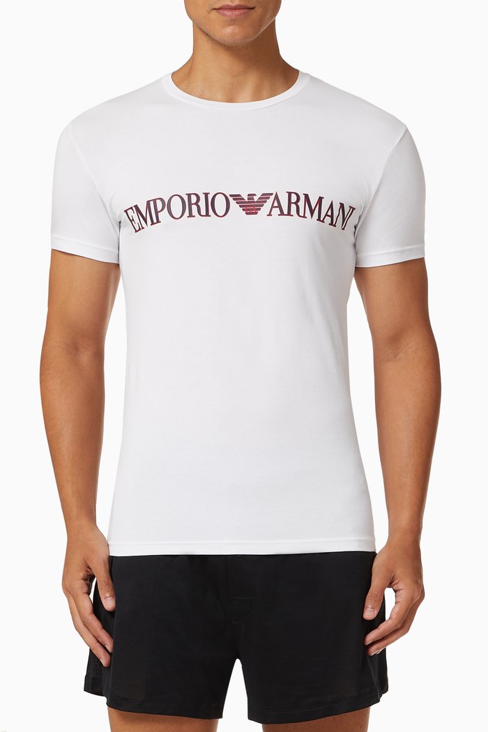 

EA Megalogo Cotton Jersey T-shirt, White